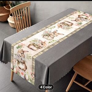 New Floral Bunny Table Runner 14x71 #1077-214